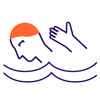 Icon illustrating swimming exercise
