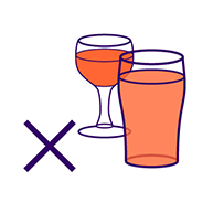 Icon illustrating avoidance of alcohol