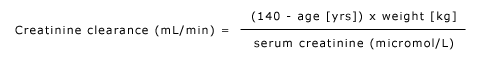 Calculated creatinine clearance