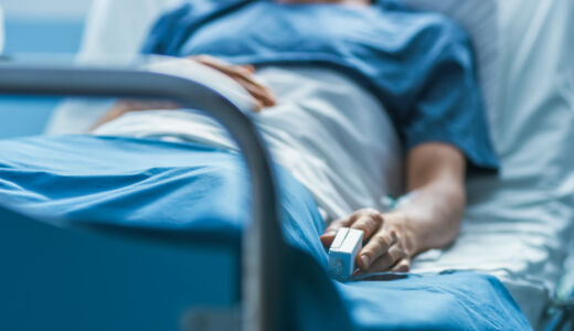 Patient in hospital bed