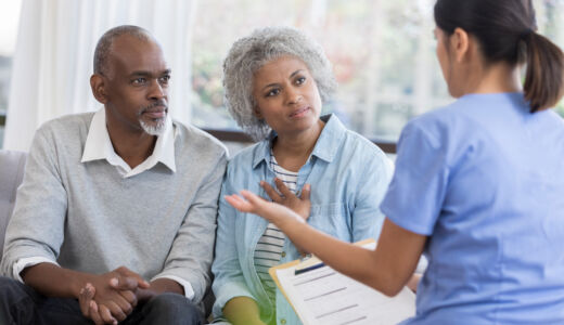 Doctor with senior couple