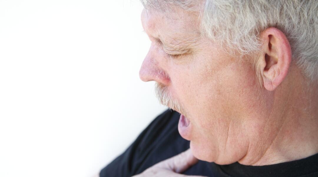 Man with breathing difficulties