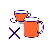 Icon illustrating avoidance of caffeine