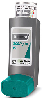 Trimbow 200 mcg/6 mcg/10 mcg Metered dose inhaler