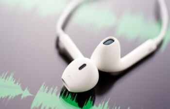 Headphones and podcast
