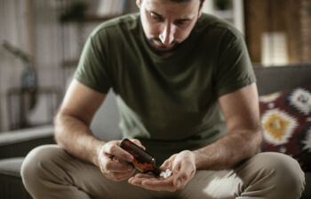 Man holding pills